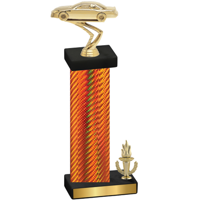 Accented Single Orange Carbon Fiber Victory Cars Trophy