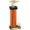 Accented Single Orange Carbon Fiber Fourth Place Cars Trophy