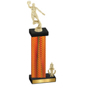 Accented Single Orange Carbon Fiber Victory Basketball Trophy