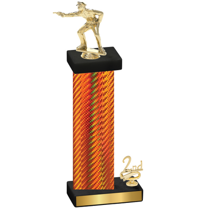 Accented Single Orange Carbon Fiber Second Place Shooter Trophy