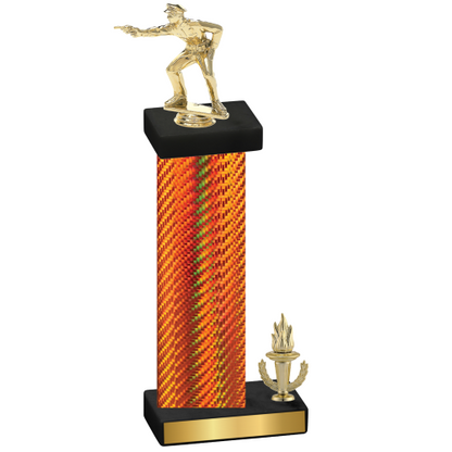 Accented Single Orange Carbon Fiber Victory Shooter Trophy