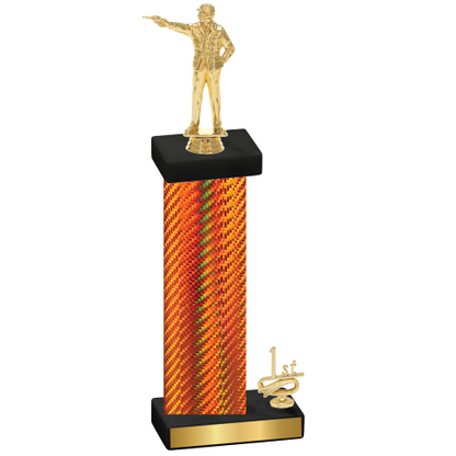 Accented Single Orange Carbon Fiber First Place Shooter Trophy