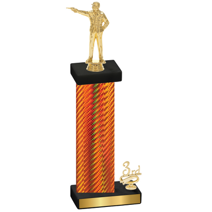 Accented Single Orange Carbon Fiber Third Place Shooter Trophy