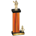 Accented Single Orange Carbon Fiber Victory Holiday Trophy