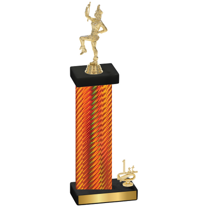 Accented Single Orange Carbon Fiber First Place Majorette Trophy