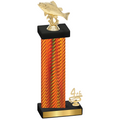 Accented Single Orange Carbon Fiber Fourth Place Fishing Trophy