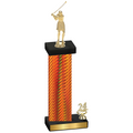 Accented Single Orange Carbon Fiber Year Golf Trophy