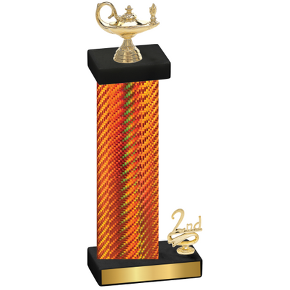 Accented Single Orange Carbon Fiber Second Place Academics Trophy