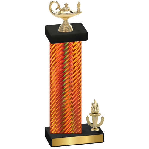 Accented Single Orange Carbon Fiber Victory Academics Trophy