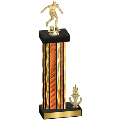 Accented Single Orange Glacier Victory Soccer Trophy