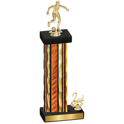 Accented Single Orange Glacier Second Place Soccer Trophy