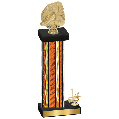 Accented Single Orange Glacier First Place Soccer Trophy