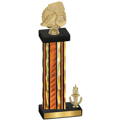 Accented Single Orange Glacier Victory Soccer Trophy