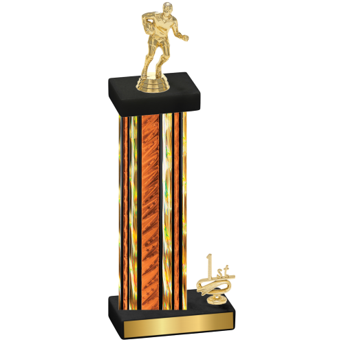 Accented Single Orange Glacier First Place Rugby Trophy