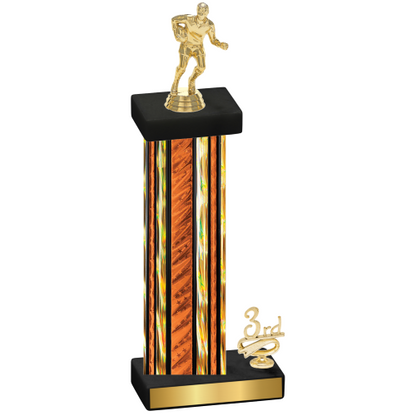 Accented Single Orange Glacier Third Place Rugby Trophy