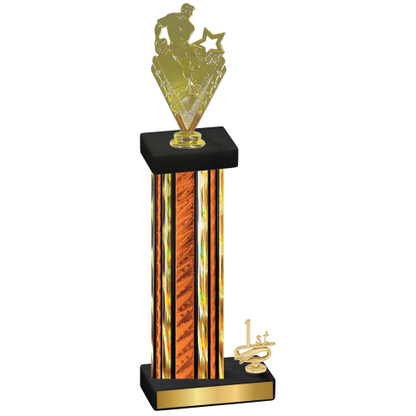 Accented Single Orange Glacier First Place Rugby Trophy