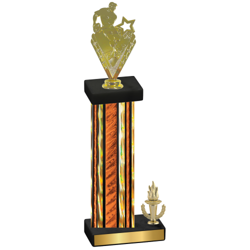 Accented Single Orange Glacier Victory Rugby Trophy