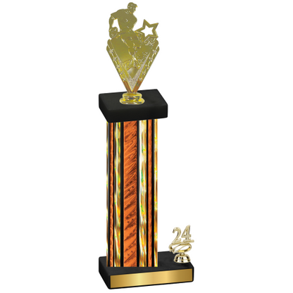 Accented Single Orange Glacier Year Rugby Trophy