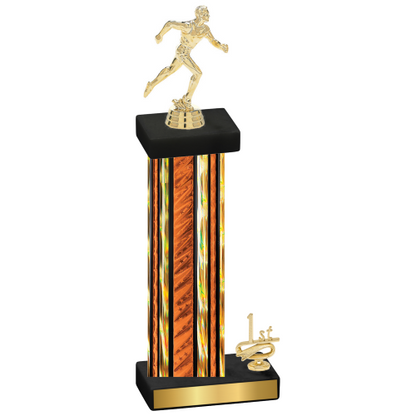 Accented Single Orange Glacier First Place Running Trophy