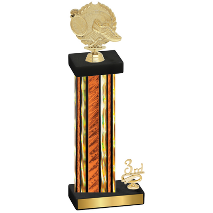 Accented Single Orange Glacier Third Place Running Trophy