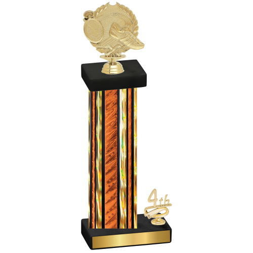 Accented Single Orange Glacier Fourth Place Running Trophy