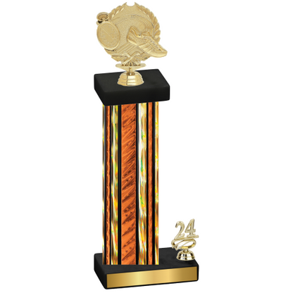 Accented Single Orange Glacier Year Running Trophy