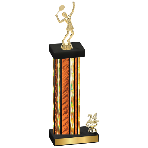 Accented Single Orange Glacier Year Tennis Trophy