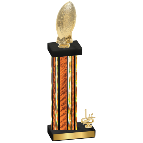 Accented Single Orange Glacier First Place Football Trophy