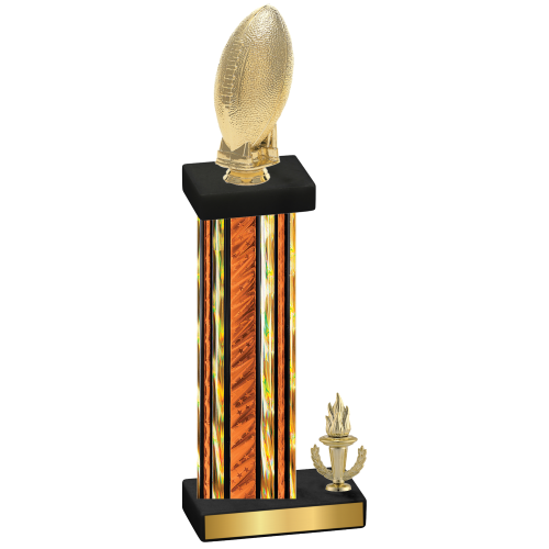 Accented Single Orange Glacier Victory Football Trophy