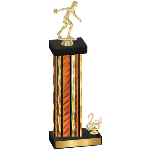 Accented Single Orange Glacier Second Place Bowling Trophy