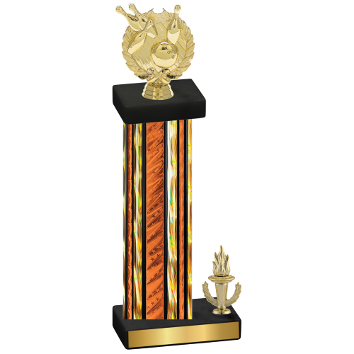 Accented Single Orange Glacier Victory Bowling Trophy