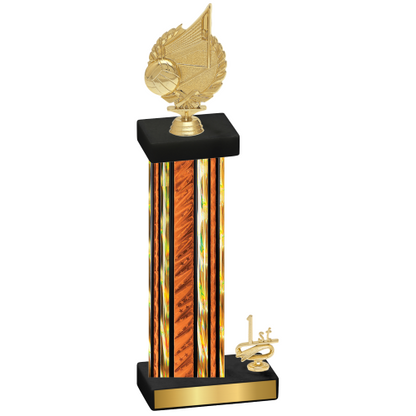 Accented Single Orange Glacier First Place Volleyball Trophy