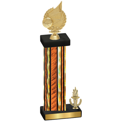 Accented Single Orange Glacier Victory Volleyball Trophy