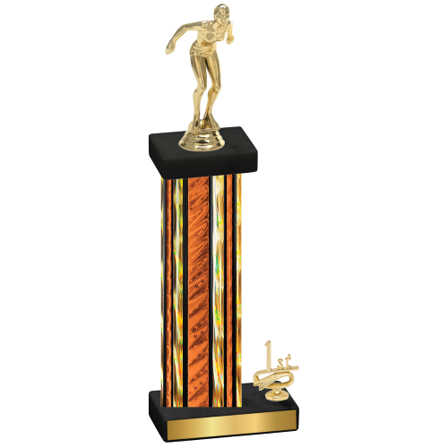 Accented Single Orange Glacier First Place Tennis Trophy