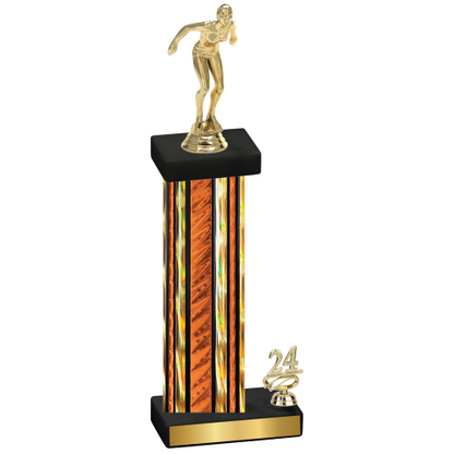 Accented Single Orange Glacier Year Tennis Trophy