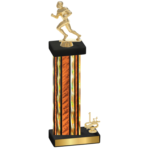 Accented Single Orange Glacier First Place Football Trophy