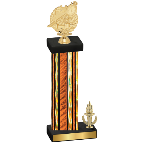 Accented Single Orange Glacier Victory Swimming Trophy