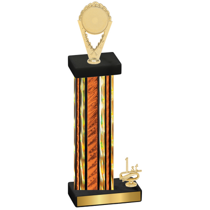 Accented Single Orange Glacier First Place Insert Trophy