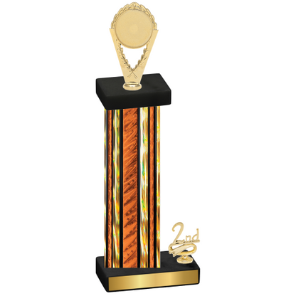 Accented Single Orange Glacier Second Place Insert Trophy