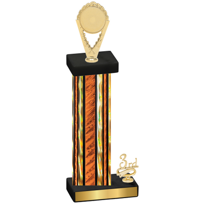 Accented Single Orange Glacier Third Place Insert Trophy