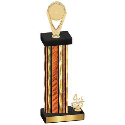 Accented Single Orange Glacier Fourth Place Insert Trophy