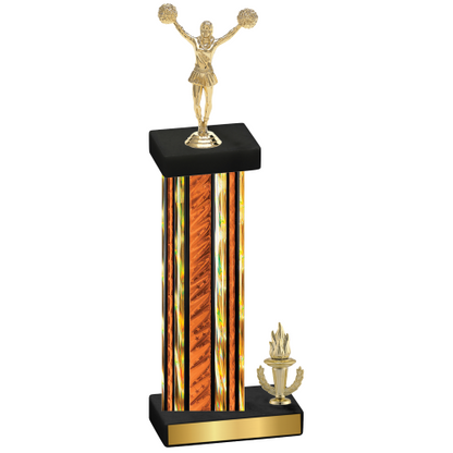 Accented Single Orange Glacier Victory Cheerleading Trophy