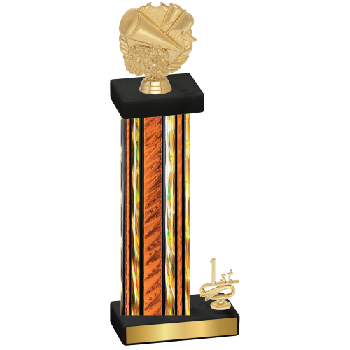 Accented Single Orange Glacier First Place Cheerleading Trophy