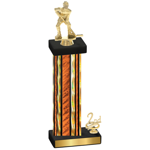 Accented Single Orange Glacier Second Place Hockey Trophy