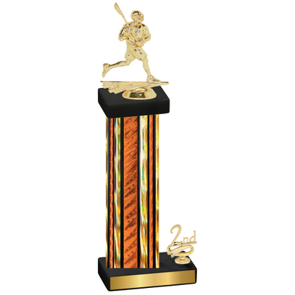 Accented Single Orange Glacier Second Place Lacrosse Trophy