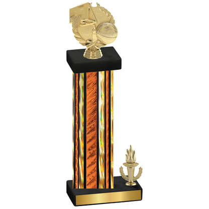 Accented Single Orange Glacier Victory Basketball Trophy