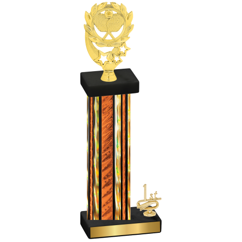 Accented Single Orange Glacier First Place Pickleball Trophy