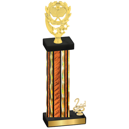 Accented Single Orange Glacier Second Place Pickleball Trophy