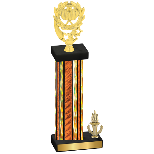 Accented Single Orange Glacier Victory Pickleball Trophy