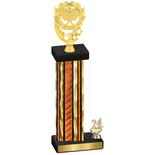 Accented Single Orange Glacier Year Pickleball Trophy